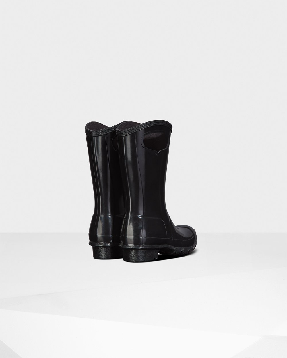 Bottes de Pluie Hunter Original Grands Grab Handle Gloss Enfant Noir LIQXAZO-91